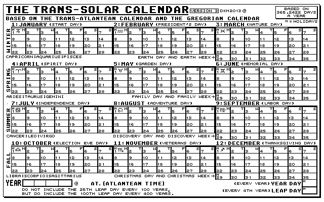 gif image of the Trans-solar Calendar